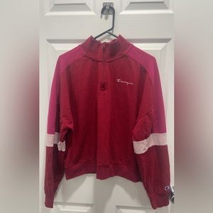 Champion campus quarter zip colorblock sweatshirt